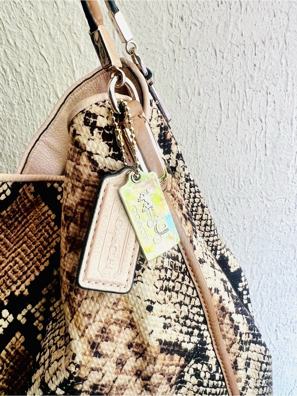 Coach Madison Python Printed Phoebe Shoulder Bag EUC - Picture 3 of 9